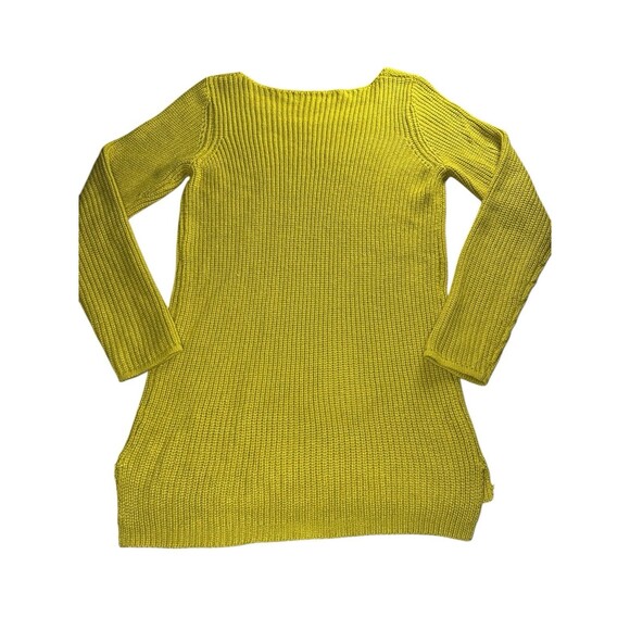 Mossimo Women’s Mustard Scoop Neck Sweater Hi Low Hem Medium Cozy Casual - Picture 3 of 7